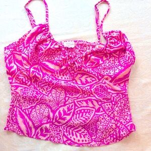 Peach and pink silky cami shirt